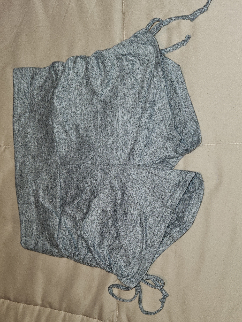 shosho Gray Heather Drawstring Track Shorts